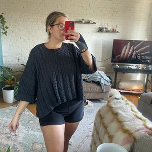 Oversized cable knit sweater top
